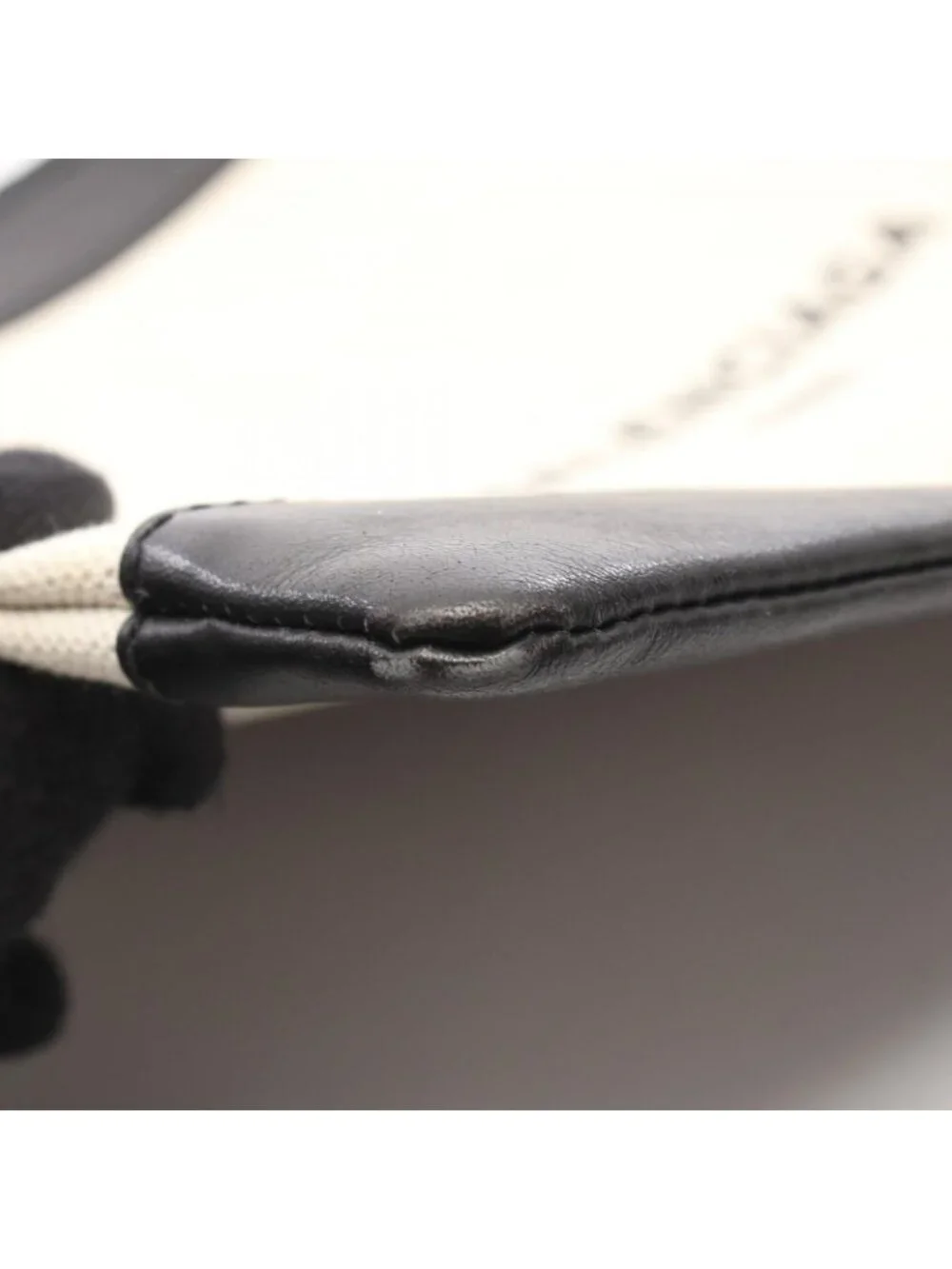 Balenciaga Clutch Navy Clip M Ivory Black Canvas Leather